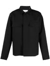 Hidden Front Wool Long Sleeve Shirt Black - JIL SANDER - BALAAN 1