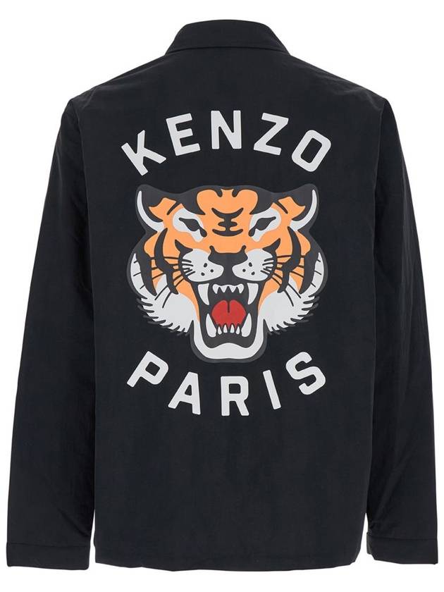 Lucky Tiger Quilted Coach Jacket Black - KENZO - BALAAN 3