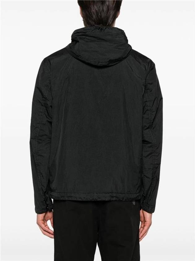 4100092 Crinkle Reps R-NY Wind Resistant Anti Drop Hooded Jacket Black - STONE ISLAND - BALAAN 4