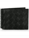 Intrecciato Money Clip Card Wallet Black - BOTTEGA VENETA - BALAAN 3