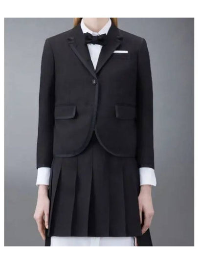 Women's Slim Fit Wool Fresco Sports Single Coat Black - THOM BROWNE - BALAAN 2