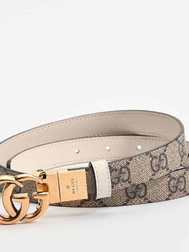 GG Marmont Reversible Thin Belt Beige - GUCCI - BALAAN 3