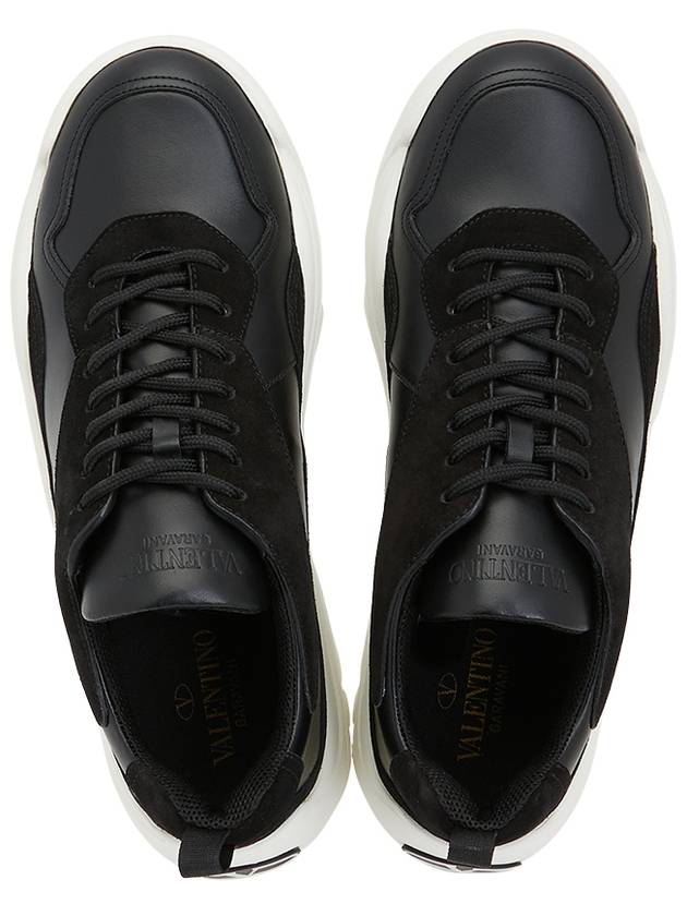 Gumboy Banshee Leather Low Top Sneakers Black - VALENTINO - BALAAN 3