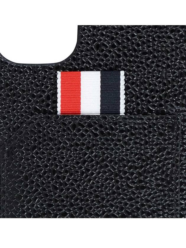 Pebbled Calfskin Iphone 11 Phone Case Black - THOM BROWNE - BALAAN 6