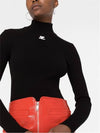 Mockneck Rib Knit Top Black - COURREGES - BALAAN 3