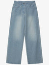 Damage Striped Wide Jeans Light Blue - NOIRER FOR WOMEN - BALAAN 1