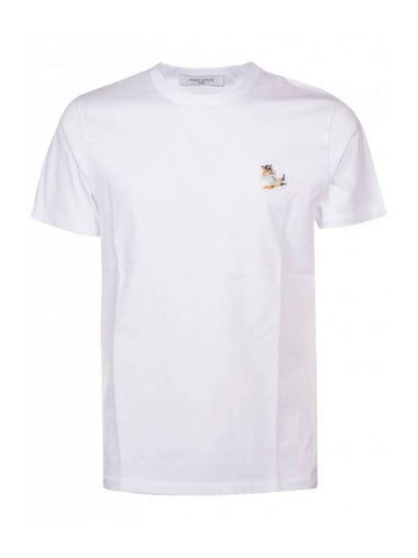 Fox Logo Patch Short Sleeve T-Shirt White - MAISON KITSUNE - BALAAN 1