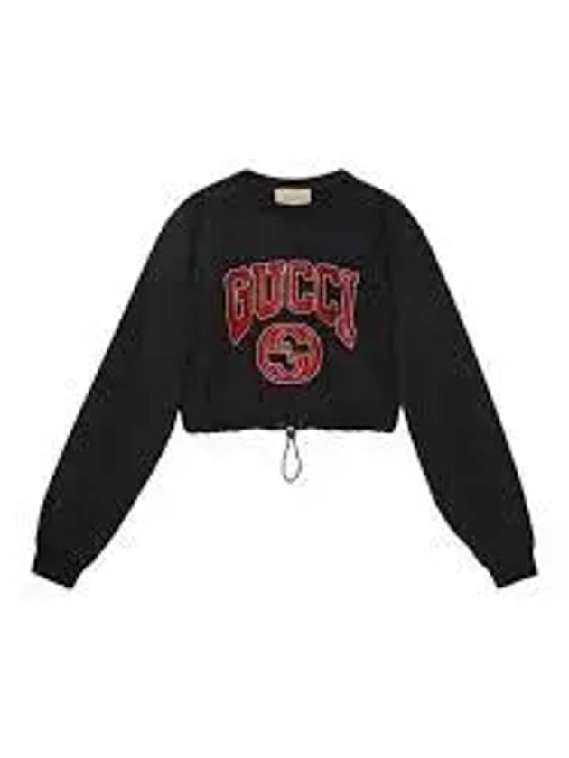 Jersey Embroidery Sweatshirt Black - GUCCI - BALAAN 2