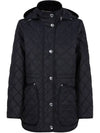 Diamond Quilted Long Nylon Jacket Black - BURBERRY - BALAAN 3