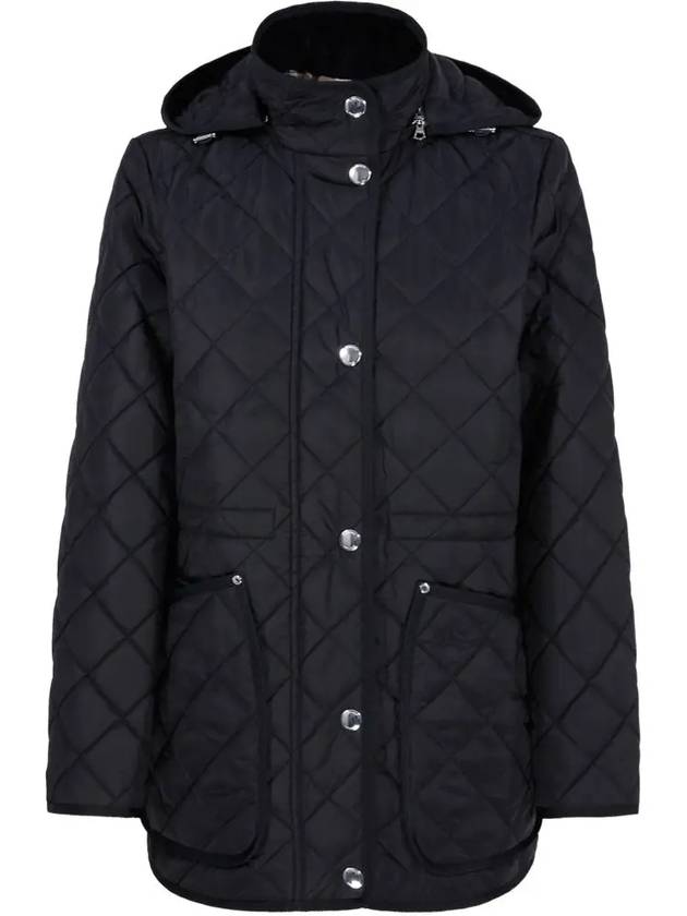 Diamond Quilted Long Nylon Jacket Black - BURBERRY - BALAAN 3