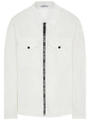 Two Pocket Logo Zip-up Long Sleeved Shirt White - STONE ISLAND - BALAAN 1