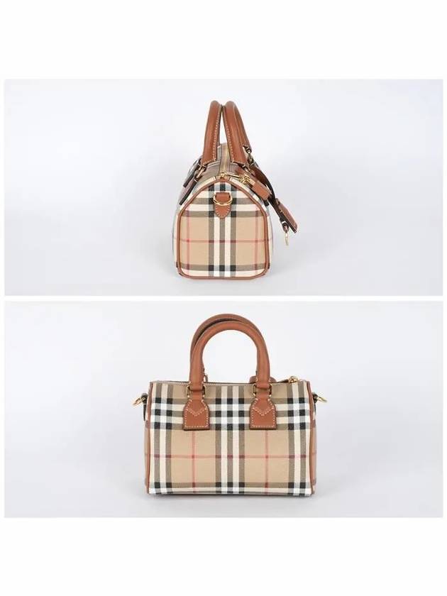 Check Mini Bowling Bag Archive Beige Briar Brown - BURBERRY - BALAAN 4