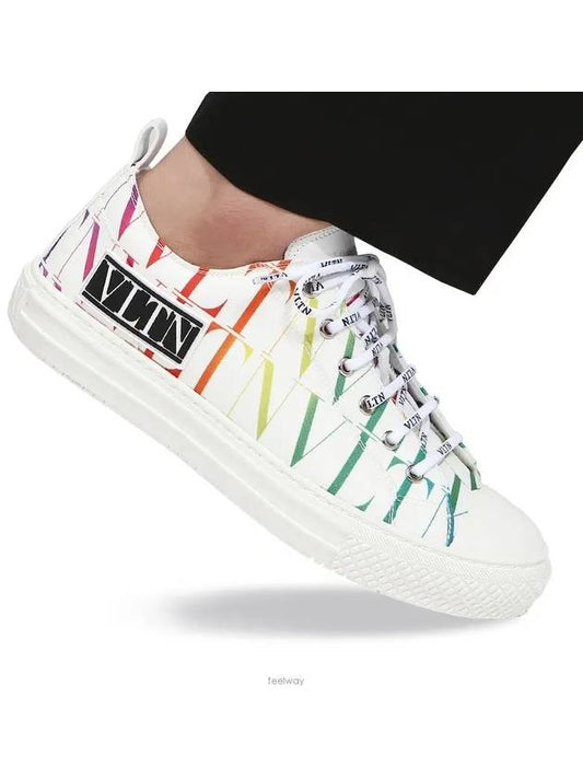 VLTN Rainbow Logo Low Top Sneakers White - VALENTINO - BALAAN 2