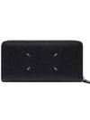 Stitch Logo Leather Long Wallet Black - MAISON MARGIELA - BALAAN 3