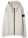 Men Wappen Cotton Fleece Hooded Zip Up Stucco - STONE ISLAND - BALAAN 2