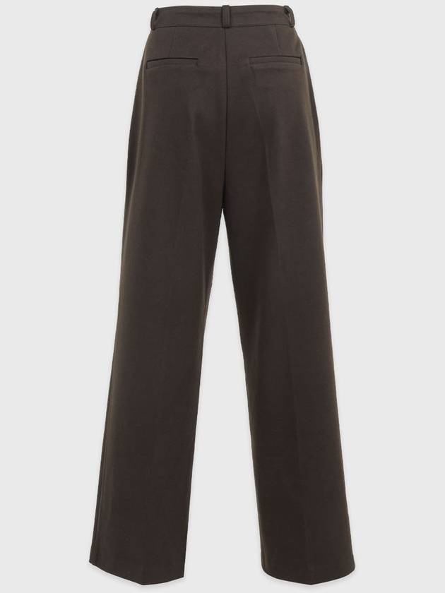 Women's Serene One-tuck Wide Slacks Brown - MICANE - BALAAN 8