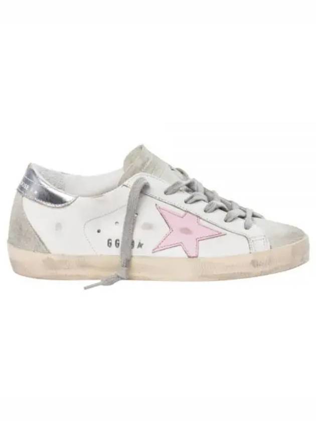 Women's Superstar Silver Heel Tab Pink Star Low Top Sneakers White - GOLDEN GOOSE - BALAAN 2