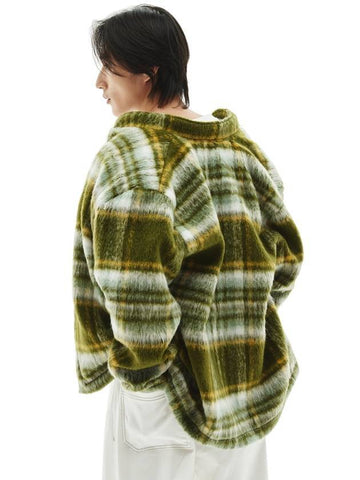 Mohair Check Cardigan Green - DEMADEN - BALAAN 1