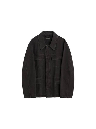 Uniform Ash Ribbon Canvas Jacket Black - OUR LEGACY - BALAAN 2