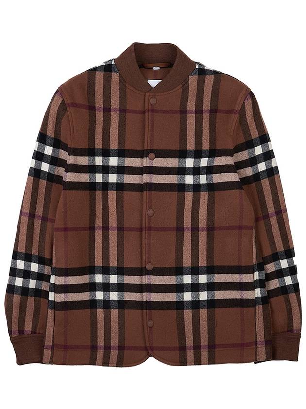 Quilted Check Wool Blend Bomber Jacket Dark Birch Brown - BURBERRY - BALAAN 10