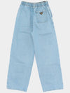 Triangle Logo Wide Jeans Sky Blue - PRADA - BALAAN 3