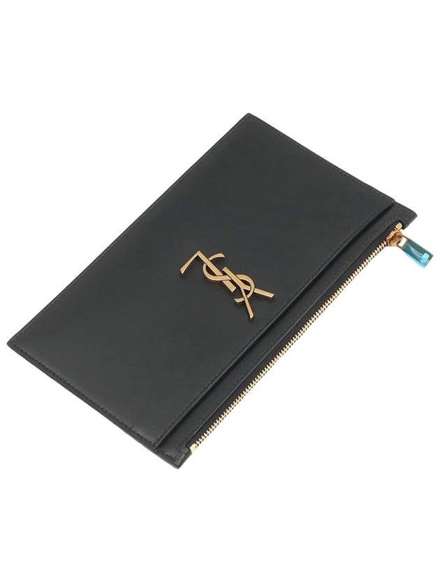 Black Smooth Calfskin Gold Monogram Bill Pouch 636316 - SAINT LAURENT - BALAAN 6