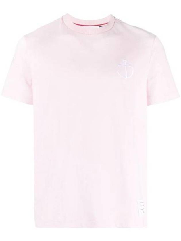 Midweight Jersey Anchor Short Sleeve T-Shirt Pink - THOM BROWNE - BALAAN 1