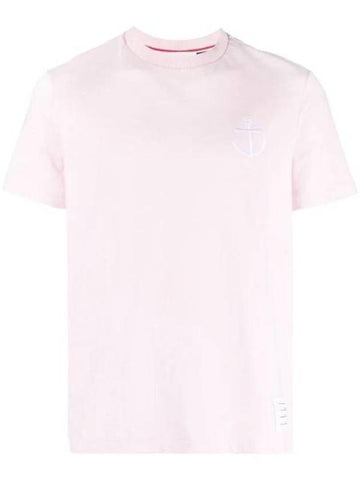 Midweight Jersey Anchor Short Sleeve T-Shirt Pink - THOM BROWNE - BALAAN 1