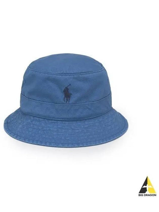 Cotton Chino Bucket Hat Blue - POLO RALPH LAUREN - BALAAN 1