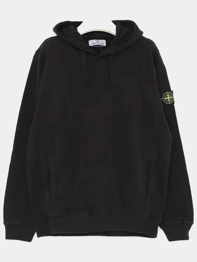 Wappen Patch Brushed Cotton Fleece Hoodie Black - STONE ISLAND - BALAAN 4