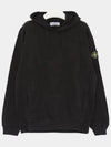 Wappen Patch Brushed Cotton Fleece Hoodie Black - STONE ISLAND - BALAAN 4