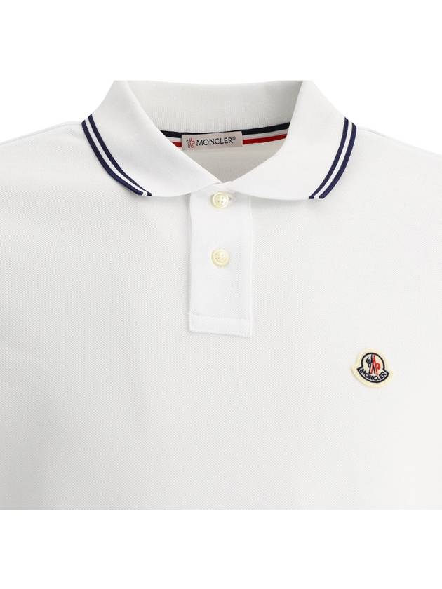 Logo Patch Short Sleeve Polo Shirt White - MONCLER - BALAAN 6