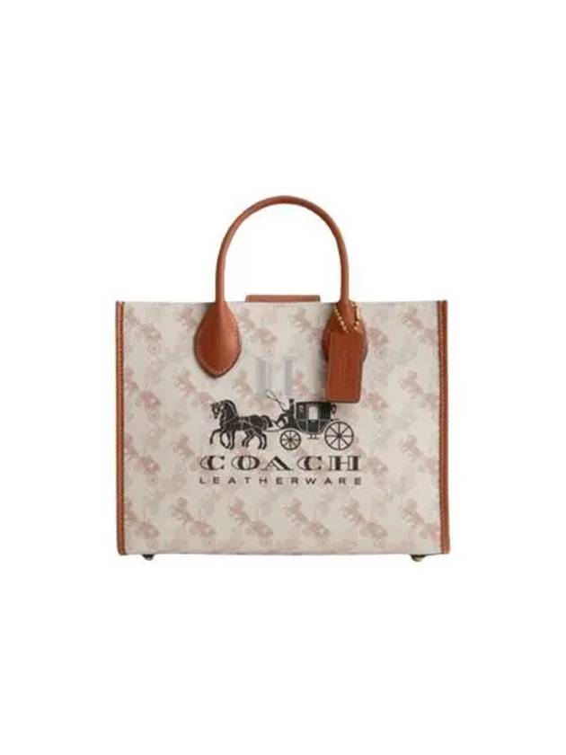 Ace 17 Horse And Carriage Tote Bag White Brown - COACH - BALAAN 2