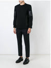 Men's Biker Leather Mix Neoprene Sweatshirt Black - NEIL BARRETT - BALAAN 5