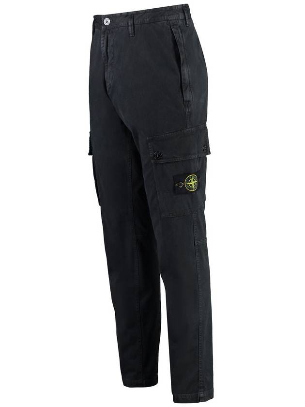 Compass Badge Cargo Straight Pants Black - STONE ISLAND - BALAAN 4