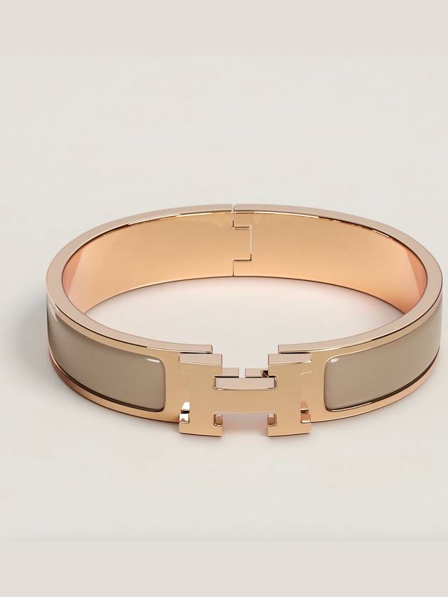 Clic H Bracelet Rose Gold & Marron Glace - HERMES - BALAAN 2