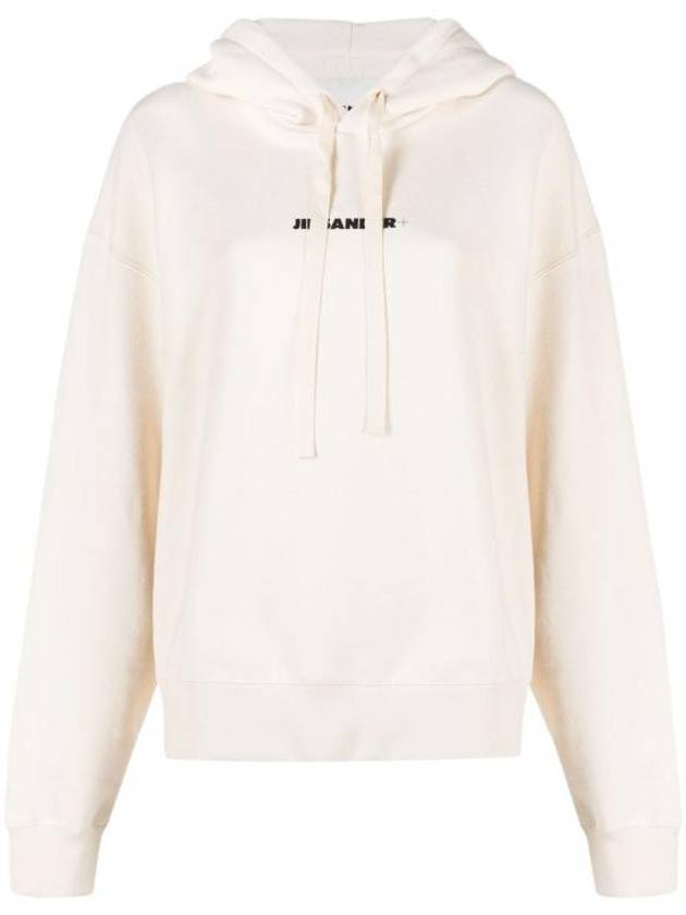 Logo Print Cotton Hoodie Cream - JIL SANDER - BALAAN 2