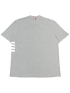 Classic Pique Rib Side Insert 4-Bar Short Sleeve T-Shirt Light Grey - THOM BROWNE - BALAAN 3