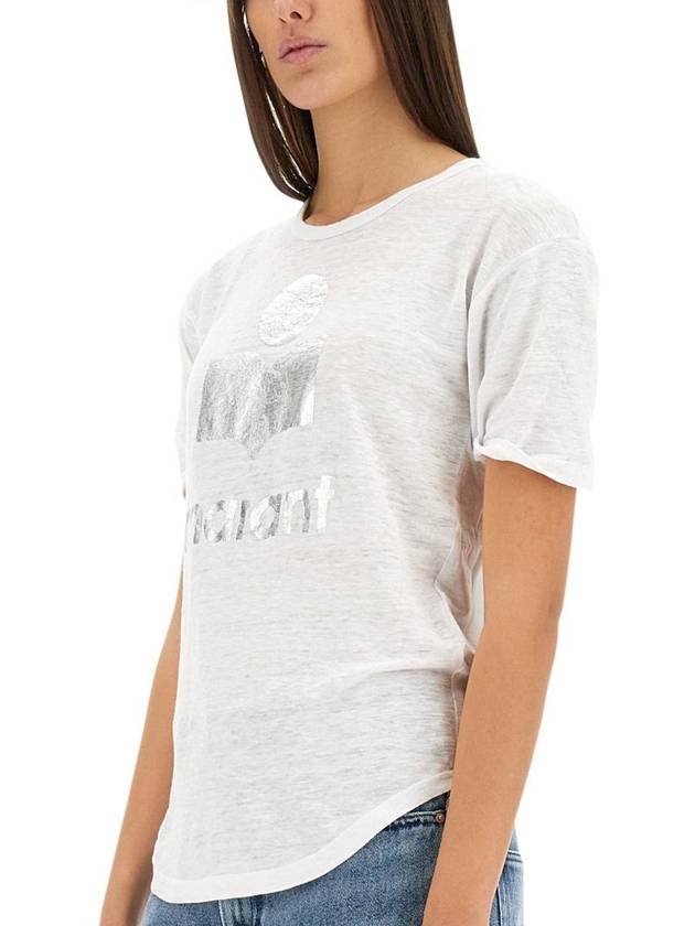 Koldi Linen Short Sleeve T-Shirt White - ISABEL MARANT ETOILE - BALAAN 5