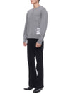 Diagonal Striped Merino Wool Pocket Pullover Knit Top Grey - THOM BROWNE - BALAAN 5