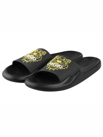 Kenjo Yellow Tiger Black Slippers F865SD104P60 - KENZO - BALAAN 1