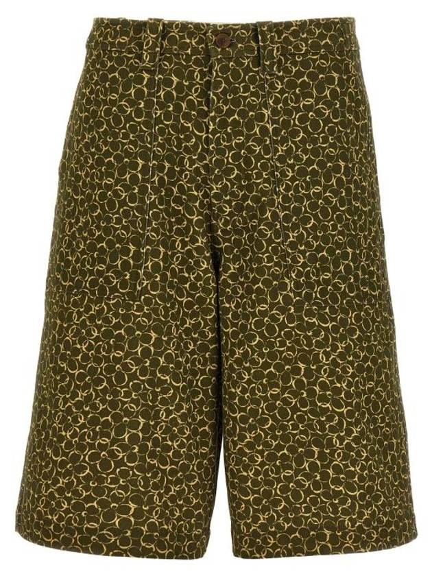 Floral Print Shorts Khaki - MAISON KITSUNE - BALAAN 1