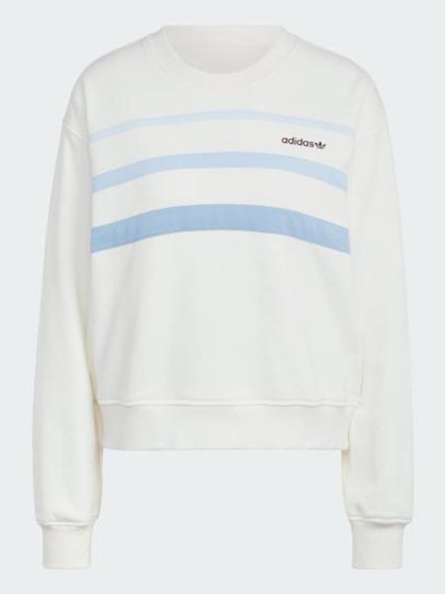 80S Ribbed Crew Neck Cotton Sweatshirt Off White Clear Sky - ADIDAS - BALAAN 2