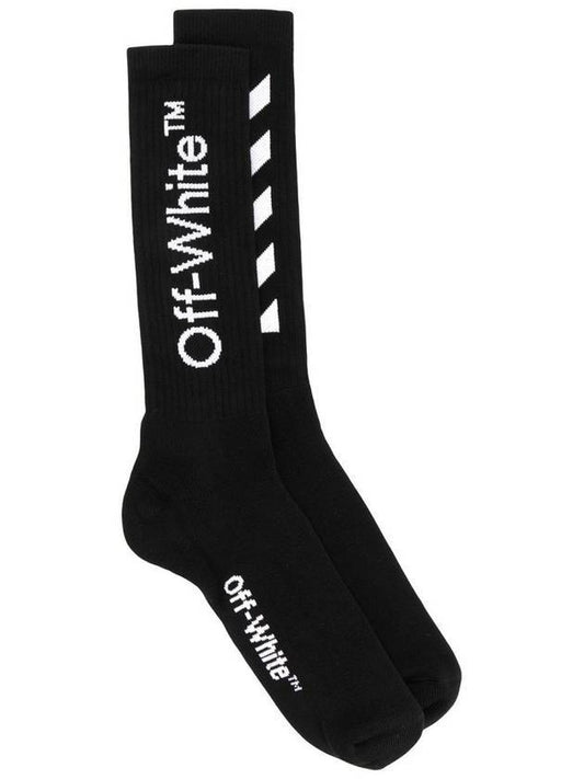 Diagonal Logo Mid Socks Black - OFF WHITE - BALAAN 1