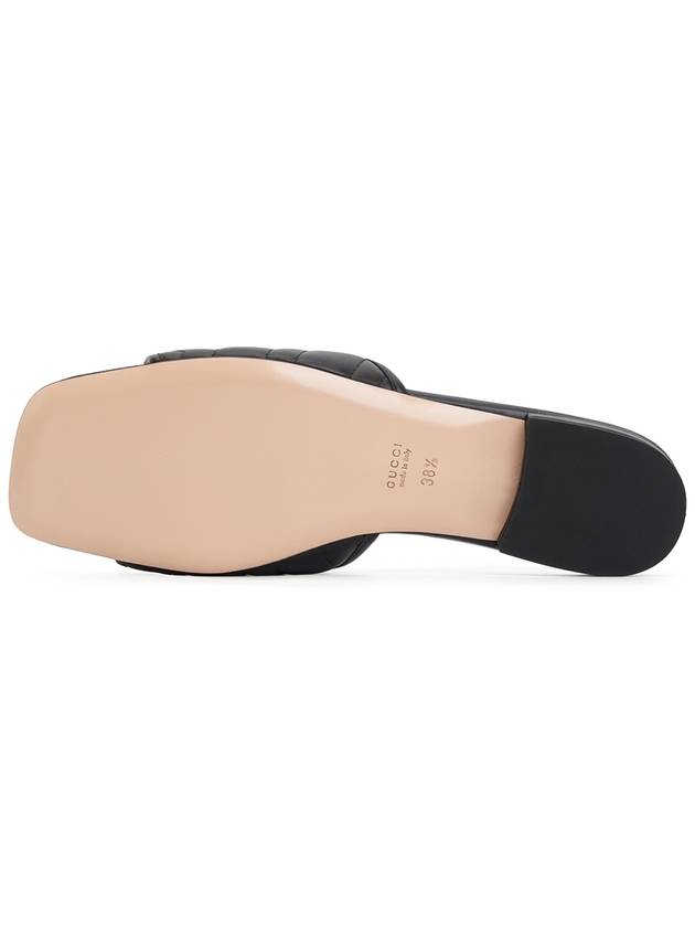 Double G Leather Slide Slippers Black - GUCCI - BALAAN 6