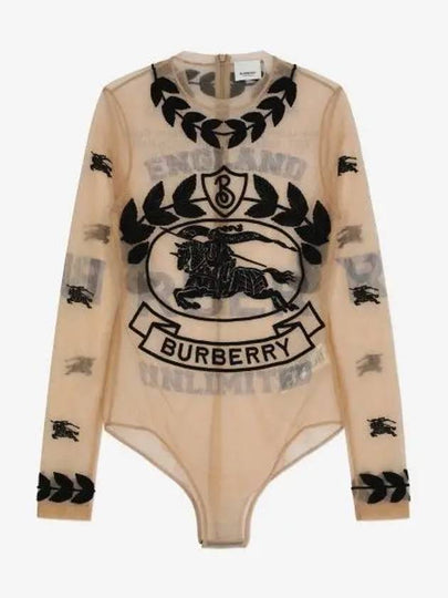 Women's EKD Embroidered Stretch Tool Bodysuit Camel - BURBERRY - BALAAN 2