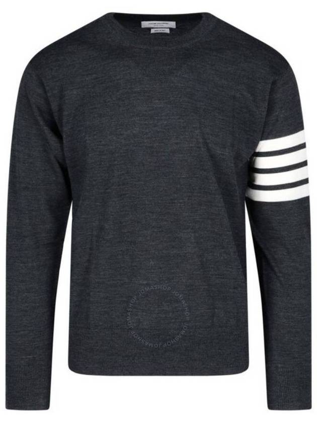 4 Bar Armband Classic Merino Wool Knit Top Dark Grey - THOM BROWNE - BALAAN 2