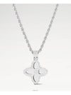 LV Flower Studs Pendant Necklace Silver - LOUIS VUITTON - BALAAN 3