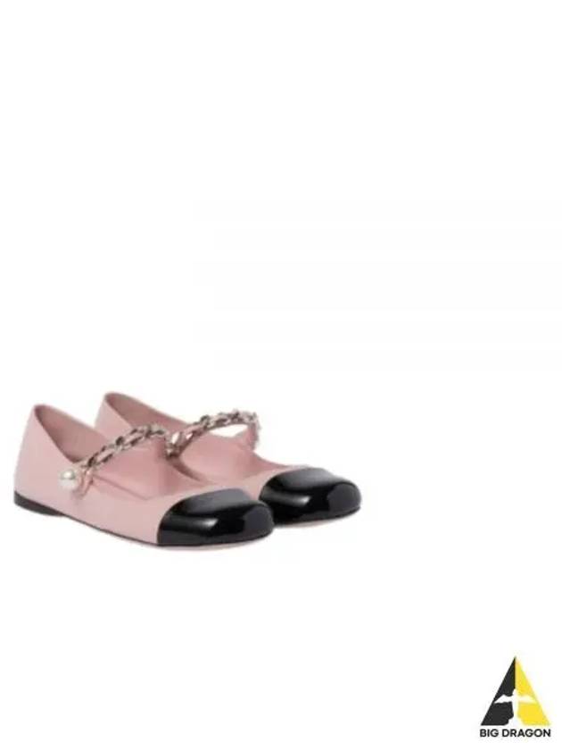 Women's Leather Ballerina Flats Pink - MIU MIU - BALAAN 2