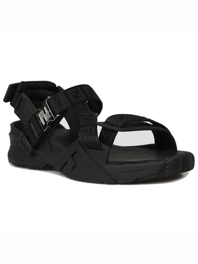 flow buckle sandals black - FENDI - BALAAN.